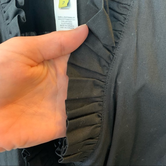 Tevrow & Chase black ruffle wrap dress size 2 - Picture 4 of 5